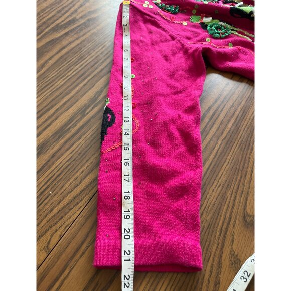 Design Options by Philip & Jane Gordon pink frog Christmas sweater size Medium - Picture 7 of 10